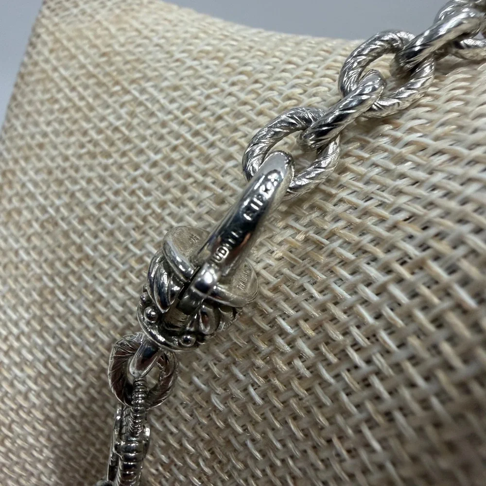 Judith Ripka Sterling Silver Tigers Eye Spiritual Beads Necklace